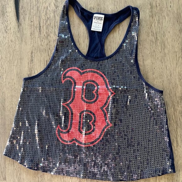 Victoria's Secret Tops - Victoria's Secret Boston Red Sox Racerback Sequin Tank Top - S